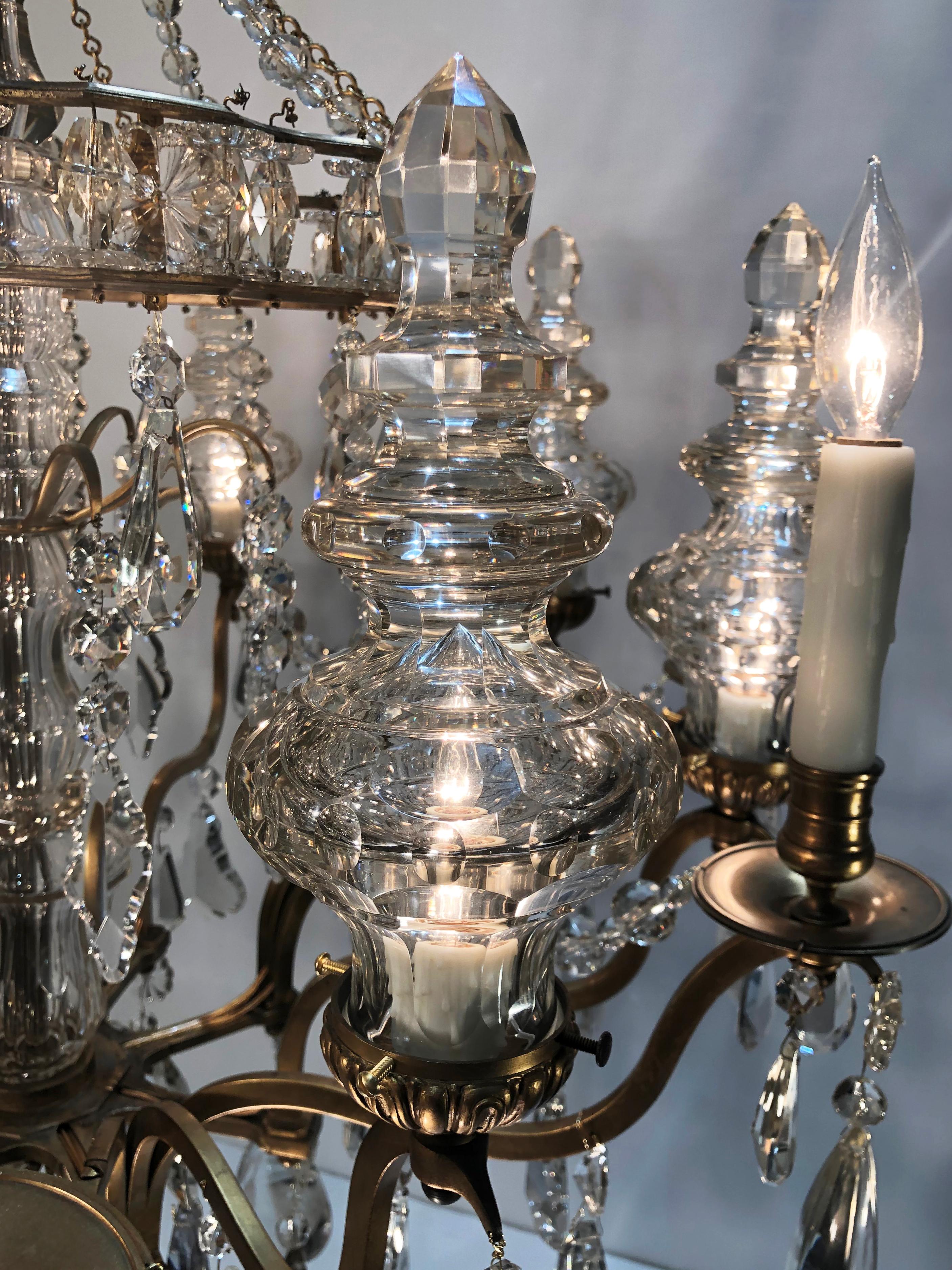 Late 19th Century Grand Louis XV Style Crystal and Gilt Bronze Chandelier For Sale 1