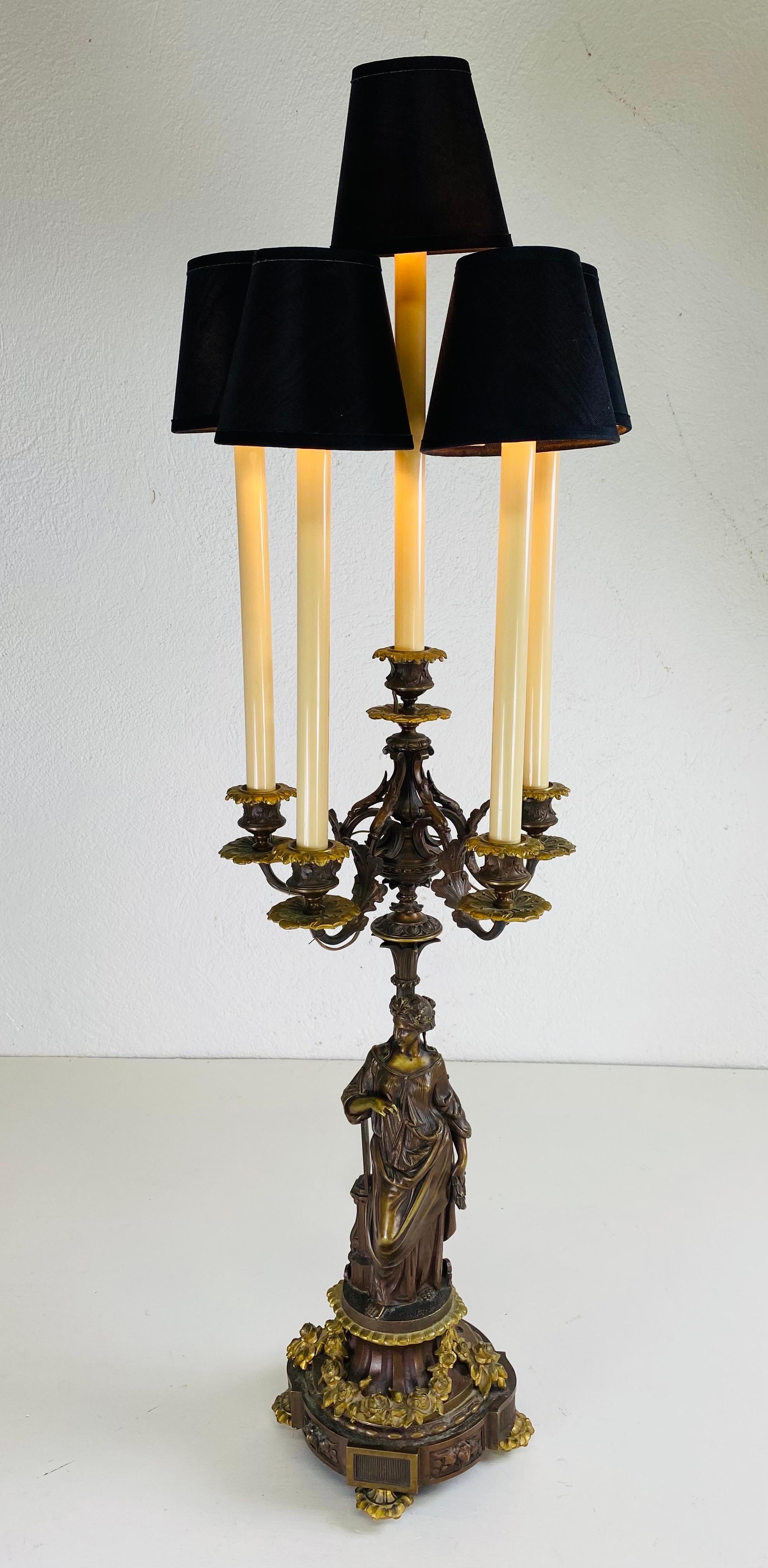 Candelabros de bronce italianos de gran viaje de finales del siglo XIX en venta 5