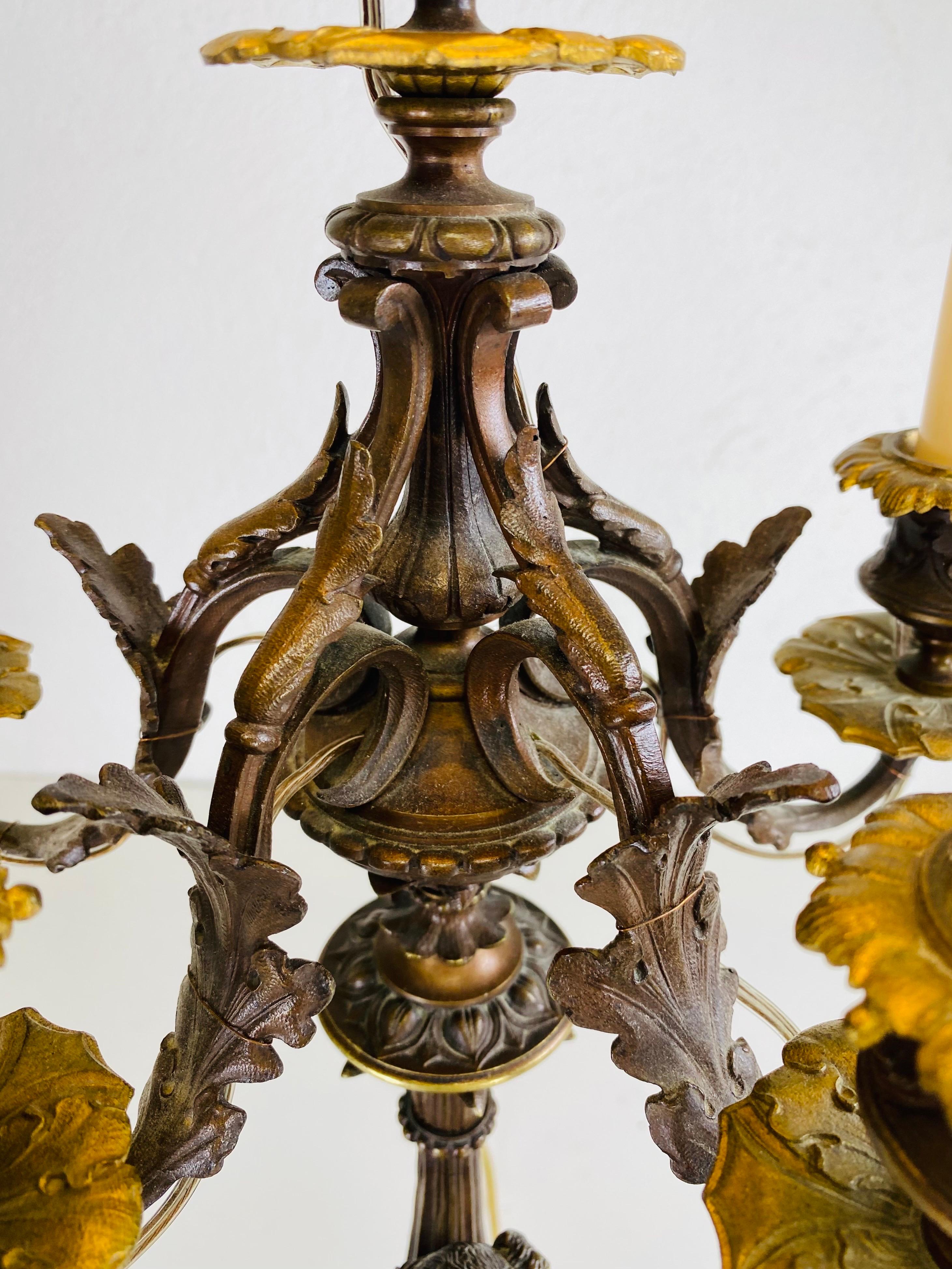 Candelabros de bronce italianos de gran viaje de finales del siglo XIX Hecho a mano en venta