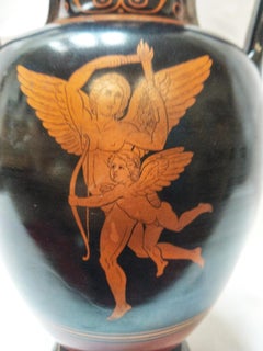 Late 19th Century Greco Roman Style Ceramic Cupid and Prometheus Vase