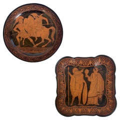 Griechisches Keramik- Attic-Ware-Set aus dem späten 19. Jahrhundert