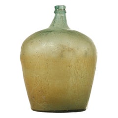 Used Late 19th Century Green Blown Glass Demijohn from Southern Mexico
