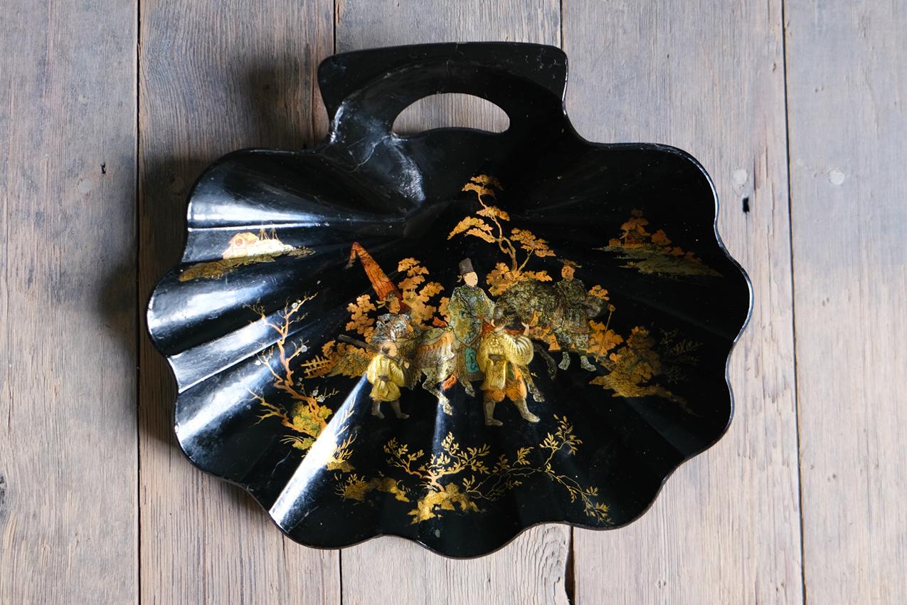 German Late 19th Century Group of Japanned Papier-mâché Crumb Trays