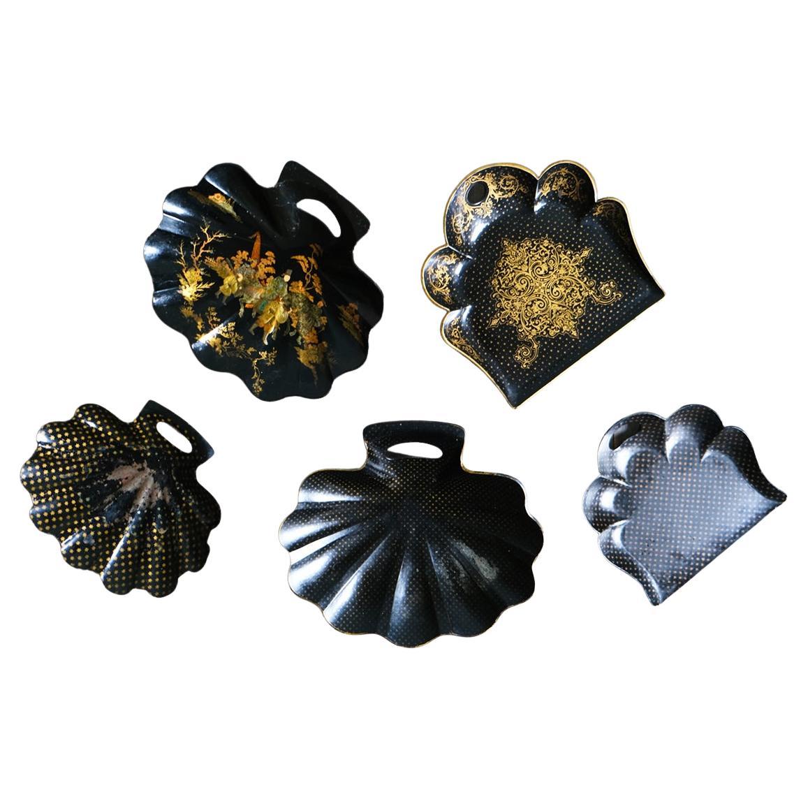 Late 19th Century Group of Japanned Papier-mâché Crumb Trays
