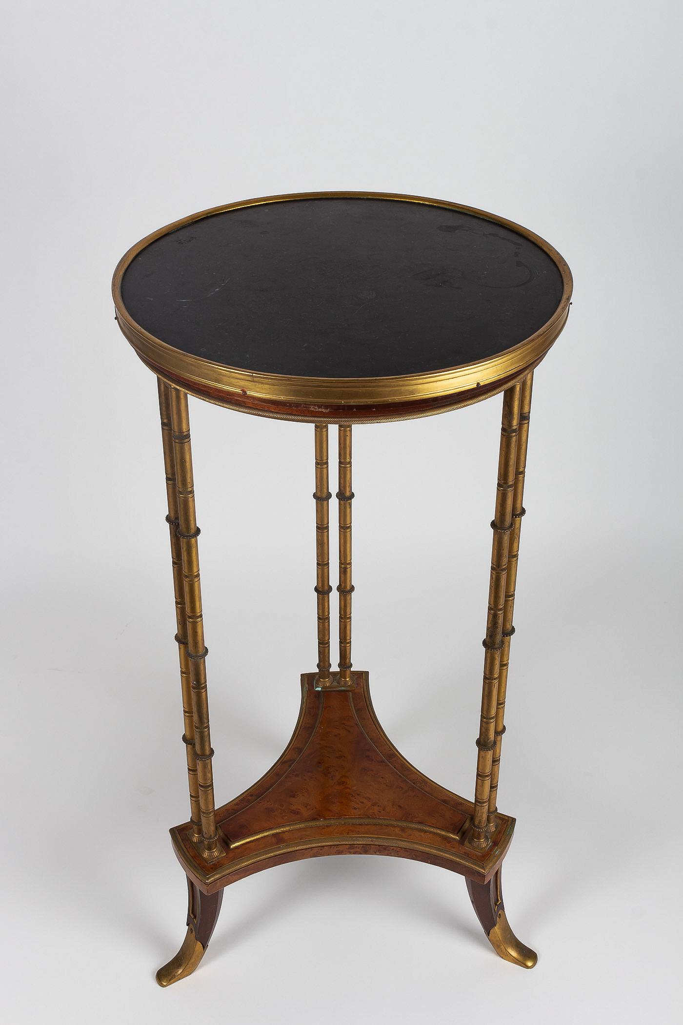 French Late 19th Century Gueridon Table in the Style of Adam Weisweiler