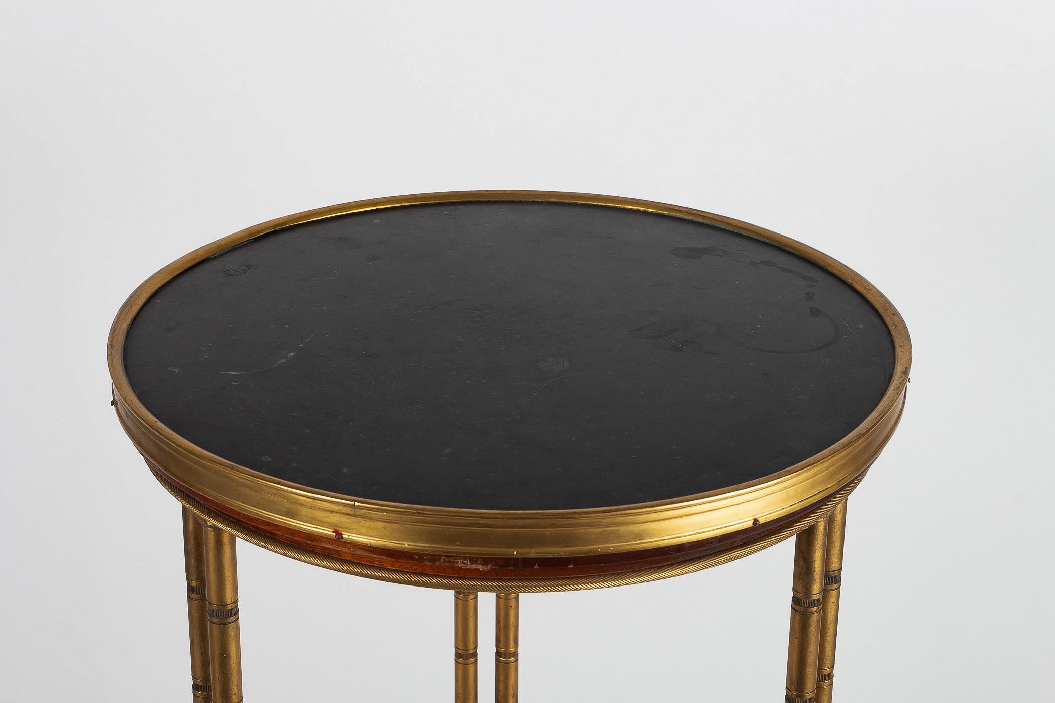 Gilt Late 19th Century Gueridon Table in the Style of Adam Weisweiler