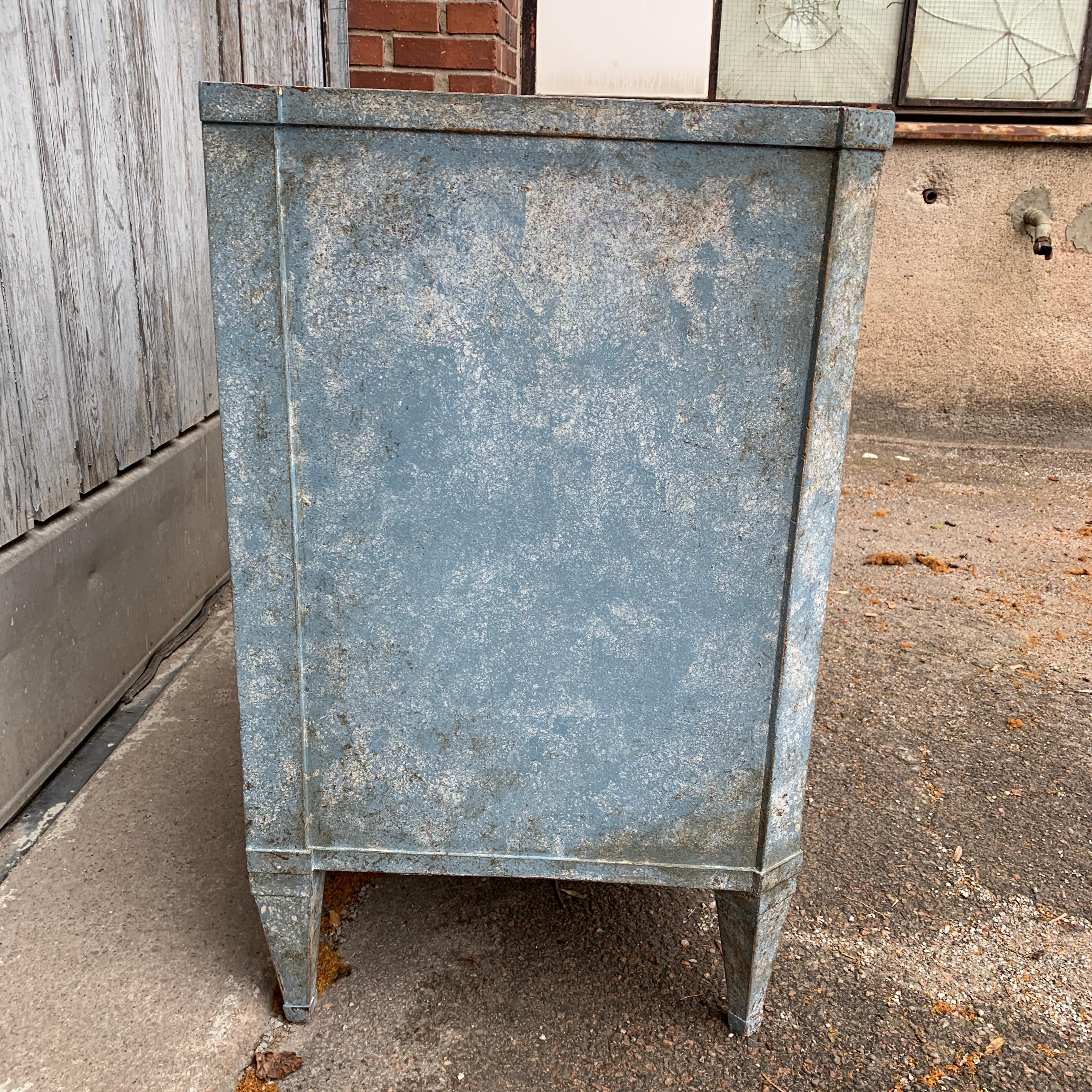 Period Gustavian Chest of 3 Drawers with Original Blue Paint For Sale 7