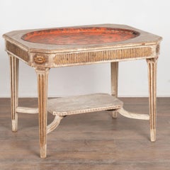 Fin du 19e siècle Table d'appoint à plateau, style Gustavien, peinte en gris