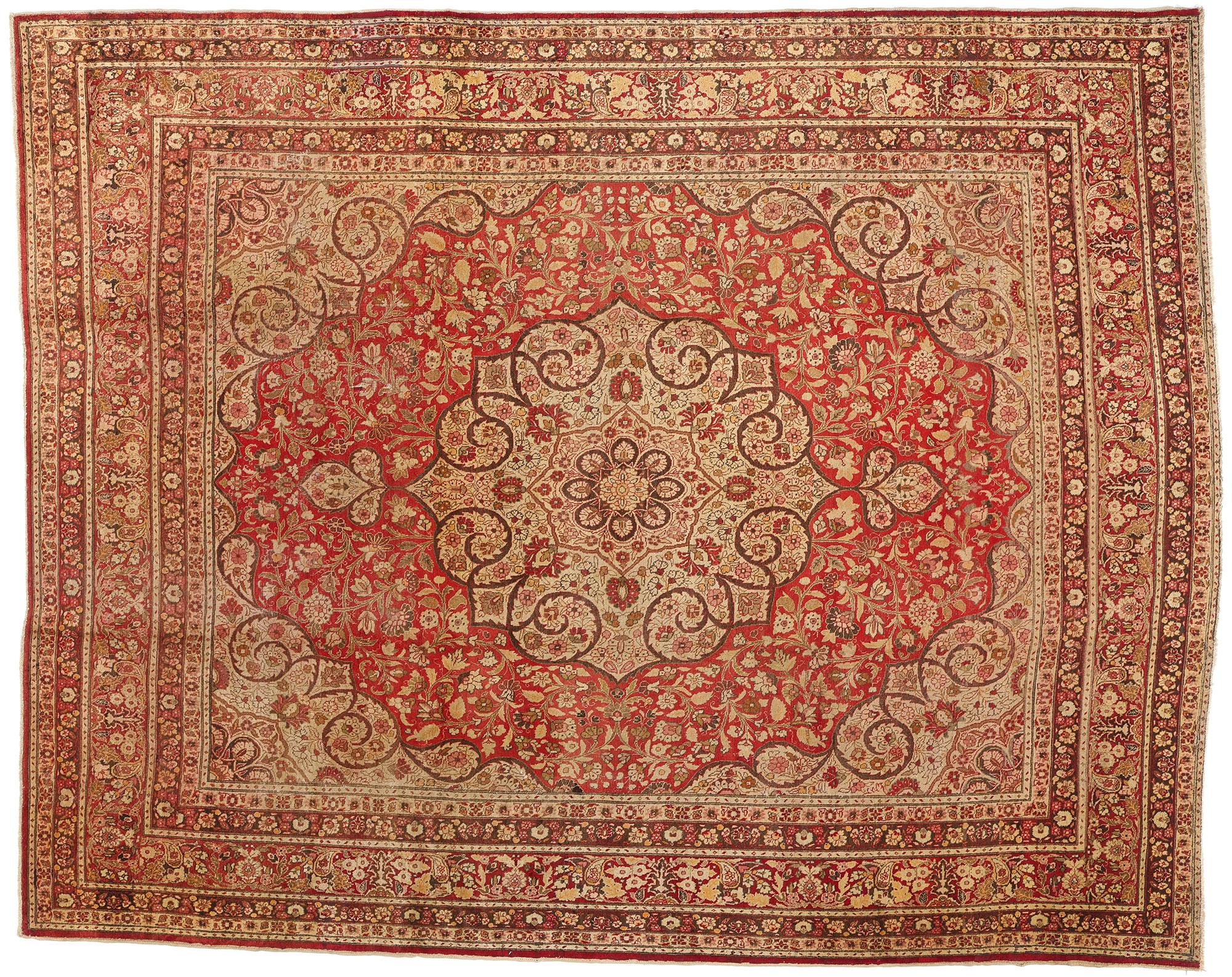 Tappeto Tabriz Persiano Haji Khalili della fine del XIX secolo Stile moderno in vendita 4