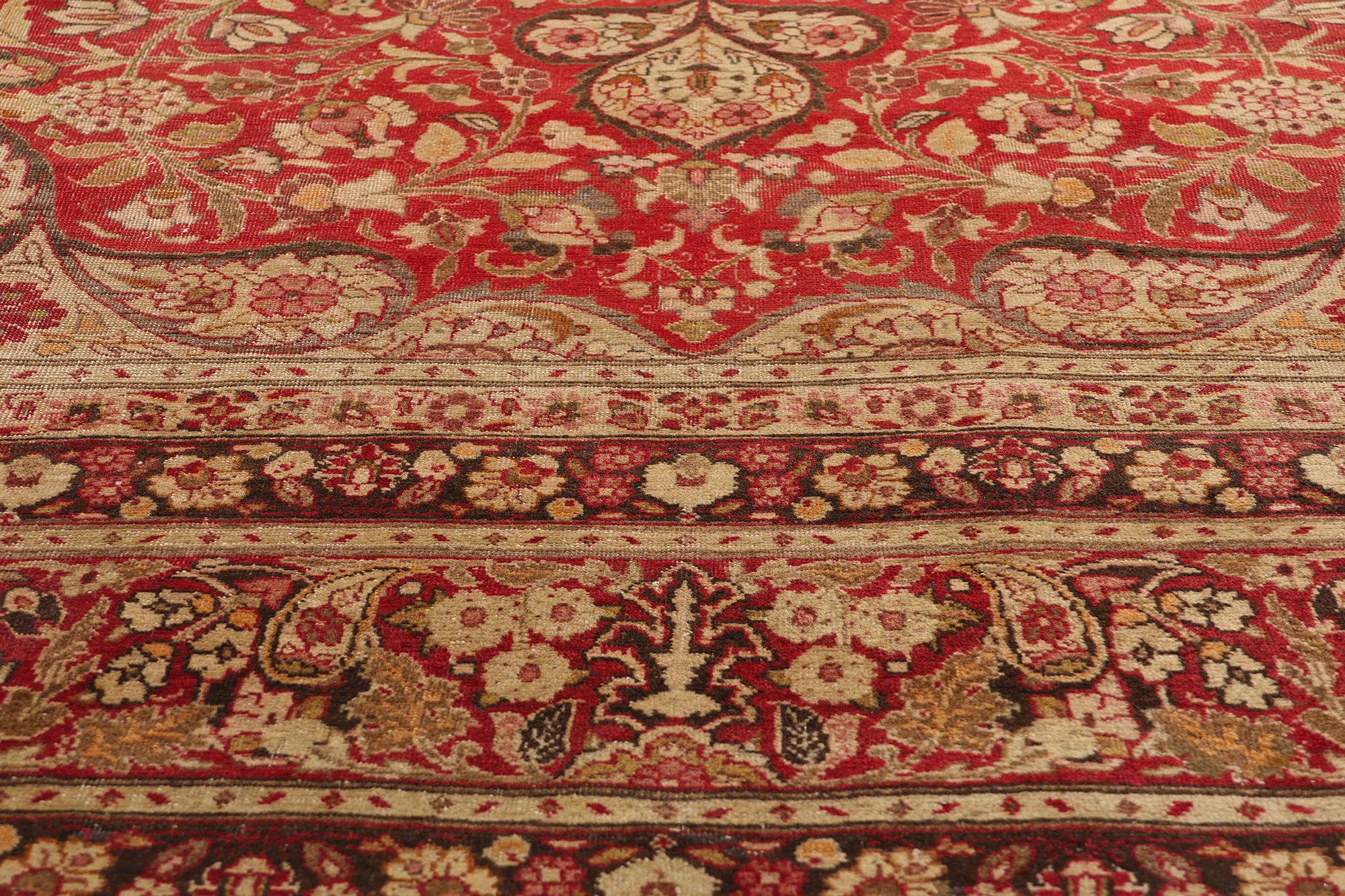 Tappeto Tabriz Persiano Haji Khalili della fine del XIX secolo Stile moderno In condizioni buone in vendita a Dallas, TX