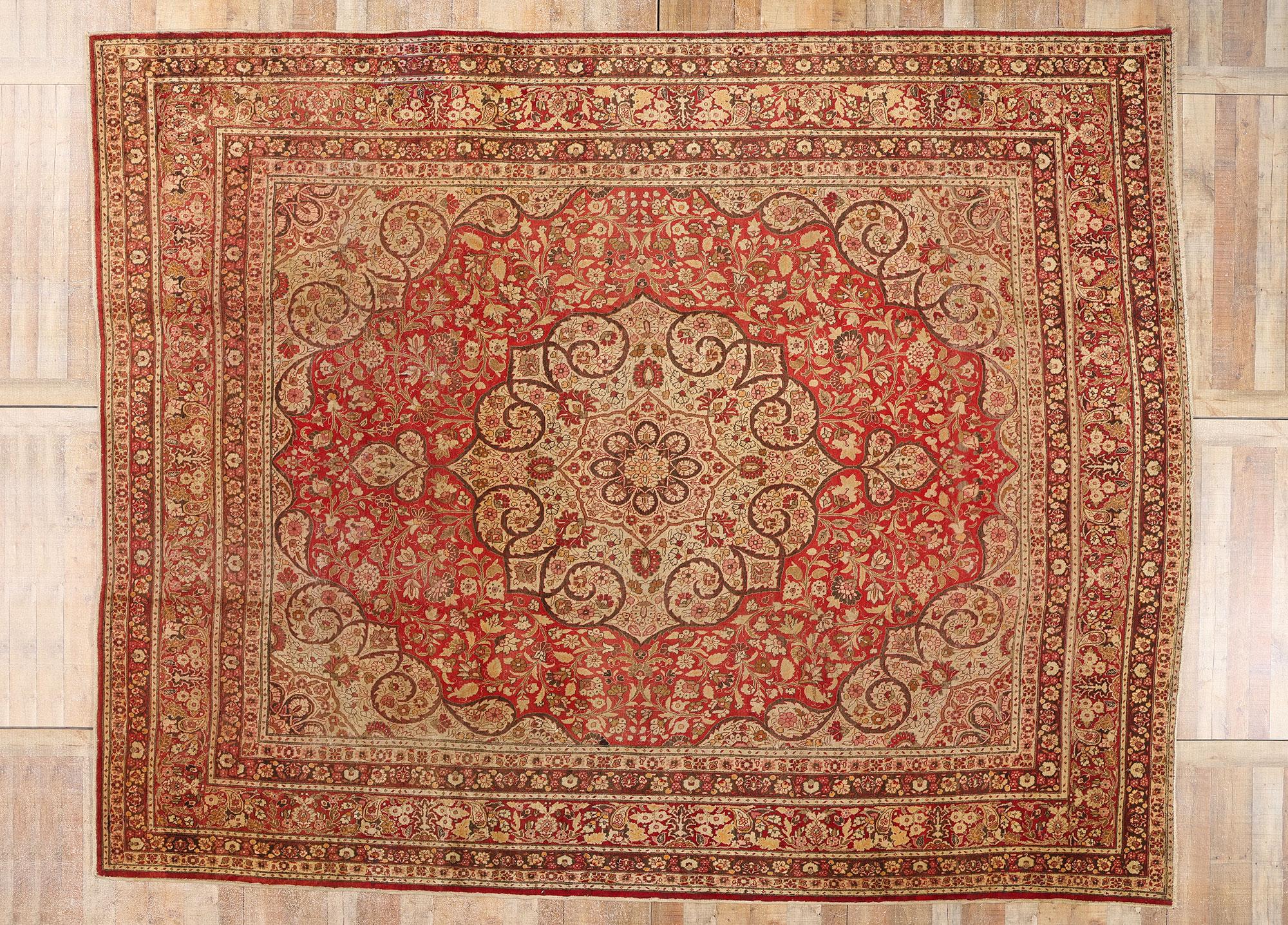 Tappeto Tabriz Persiano Haji Khalili della fine del XIX secolo Stile moderno in vendita 3