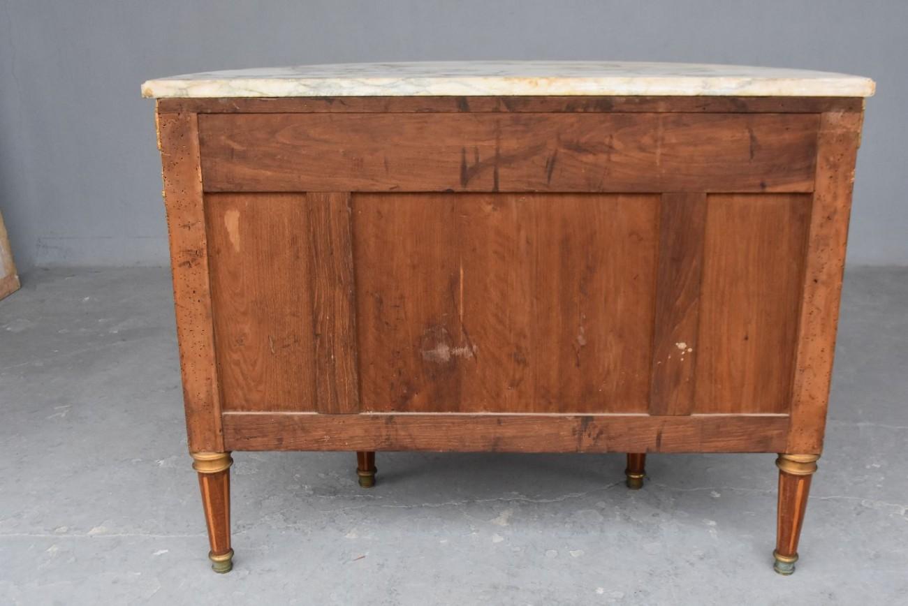 Late 19th Century Half-Moon Chest Louis XVI Style with Inlaid Doors 5