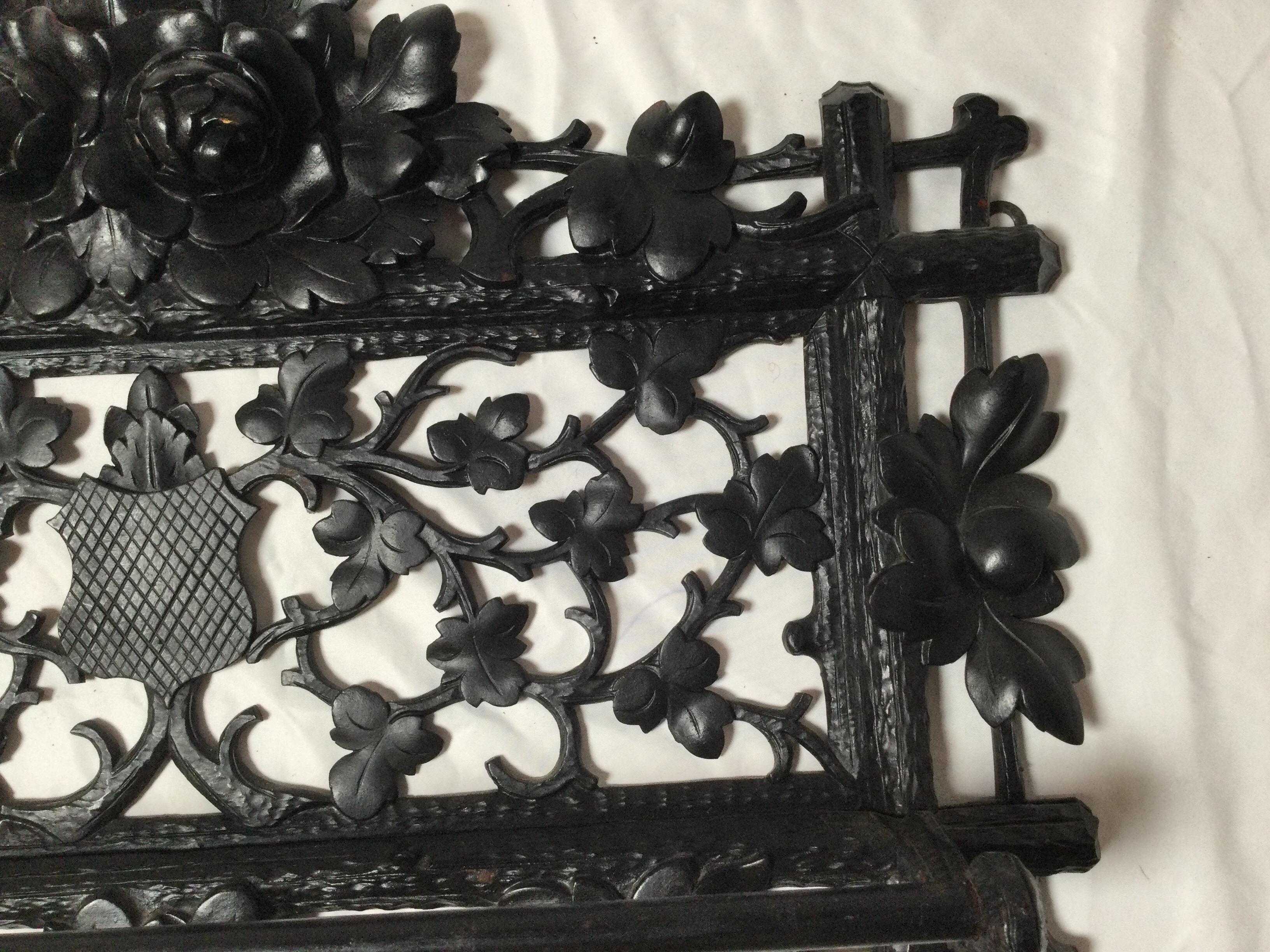 Late 19th Century Hand Carved Black Forrest Walnut Hanging Towel Rack 2