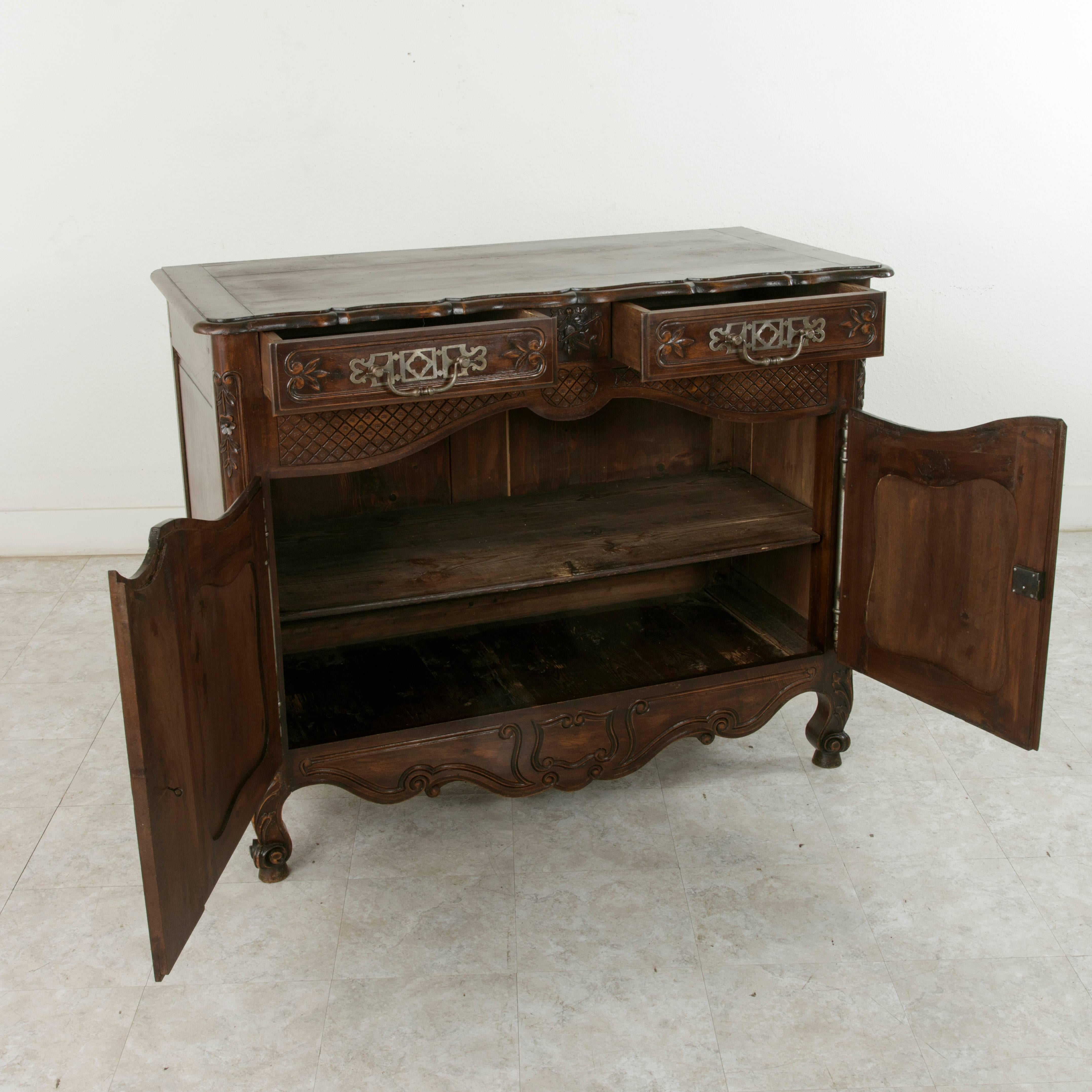 Late 19th Century Hand-Carved French Walnut Buffet or Sideboard from Provence 9
