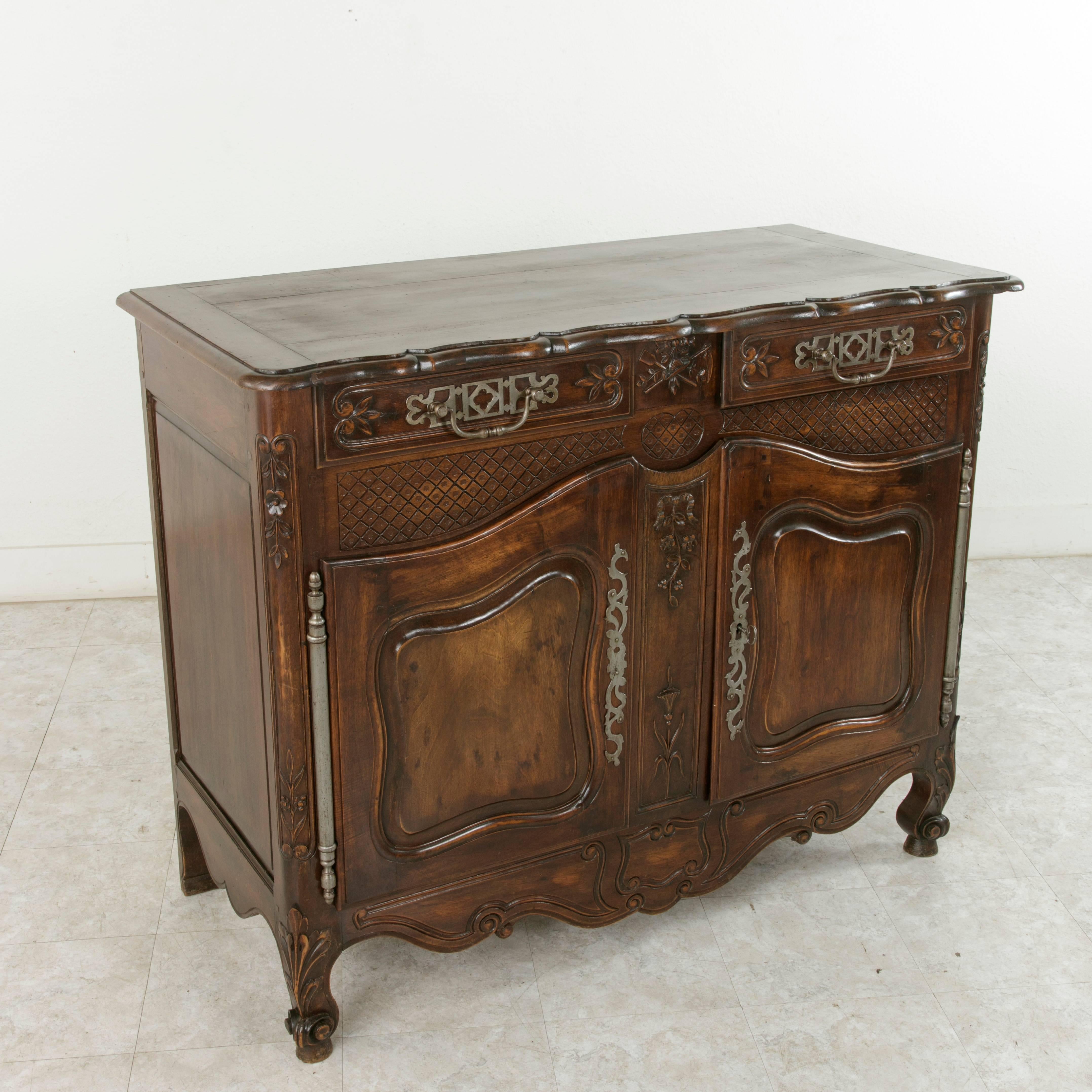Late 19th Century Hand-Carved French Walnut Buffet or Sideboard from Provence 4