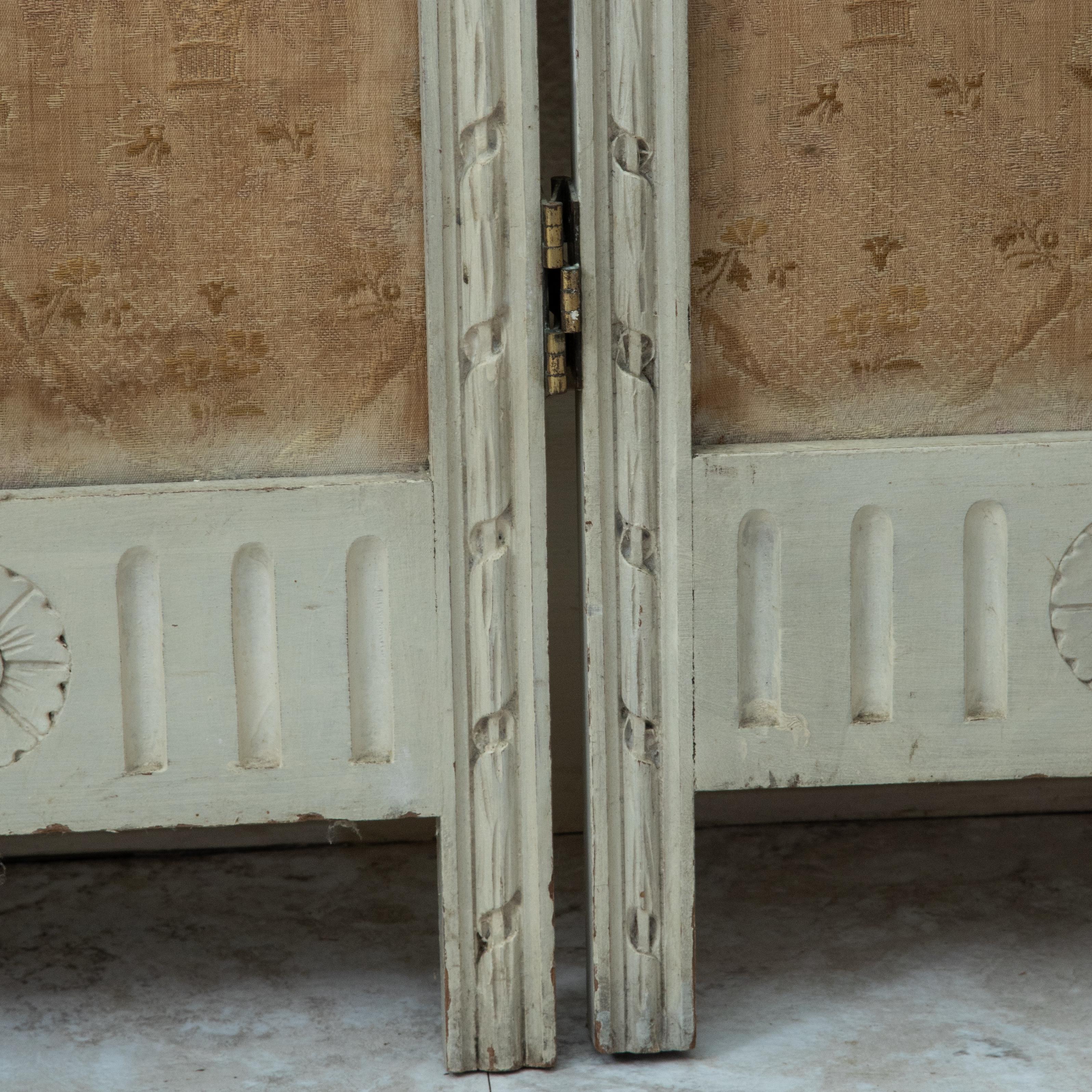 Late 19th Century Hand Carved Painted French Louis XVI Style Partition or Screen 6