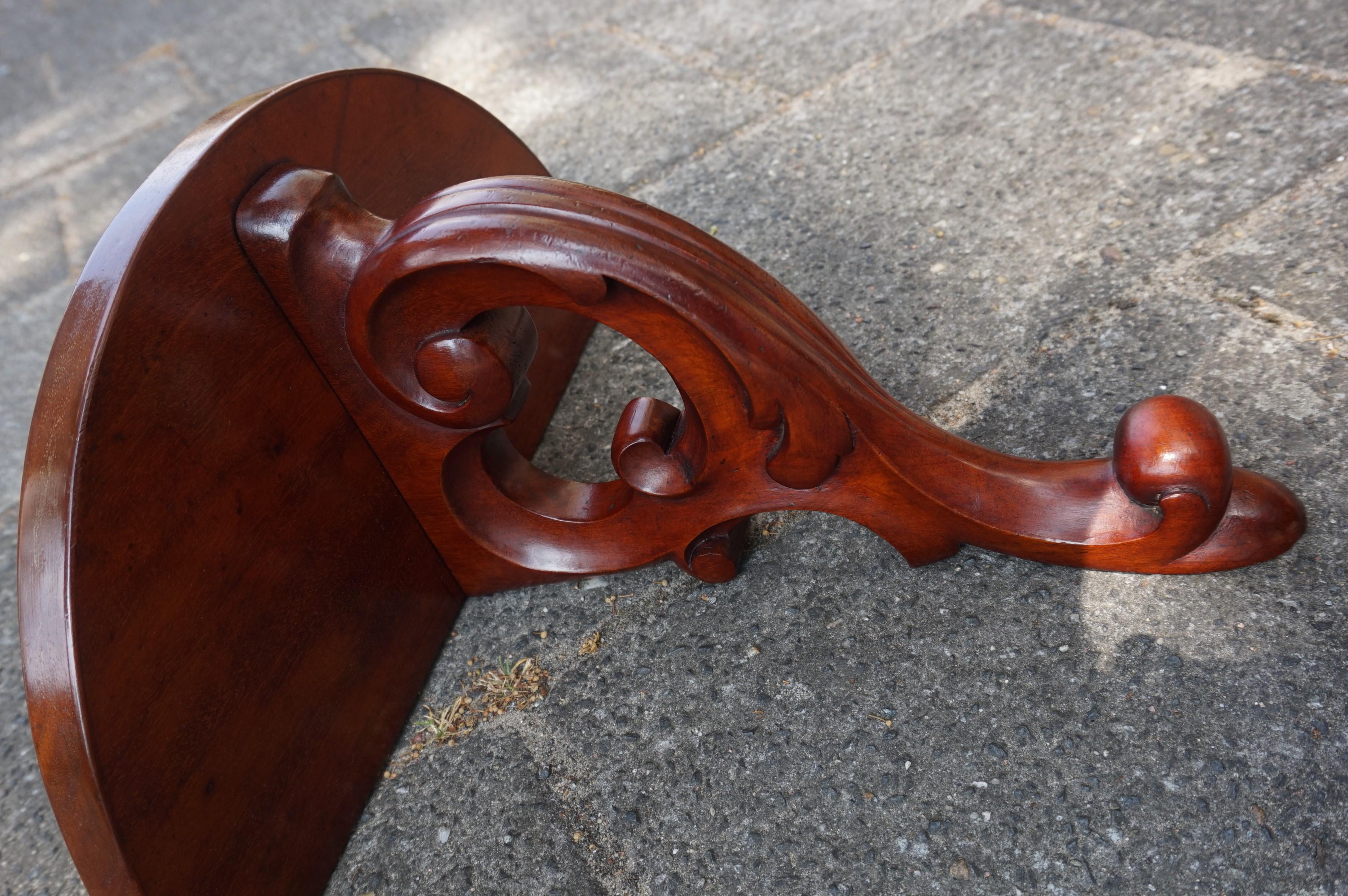 Late 19th Century Hand-Carved Solid Mahogany Victorian Era Wall Consol / Bracket 5