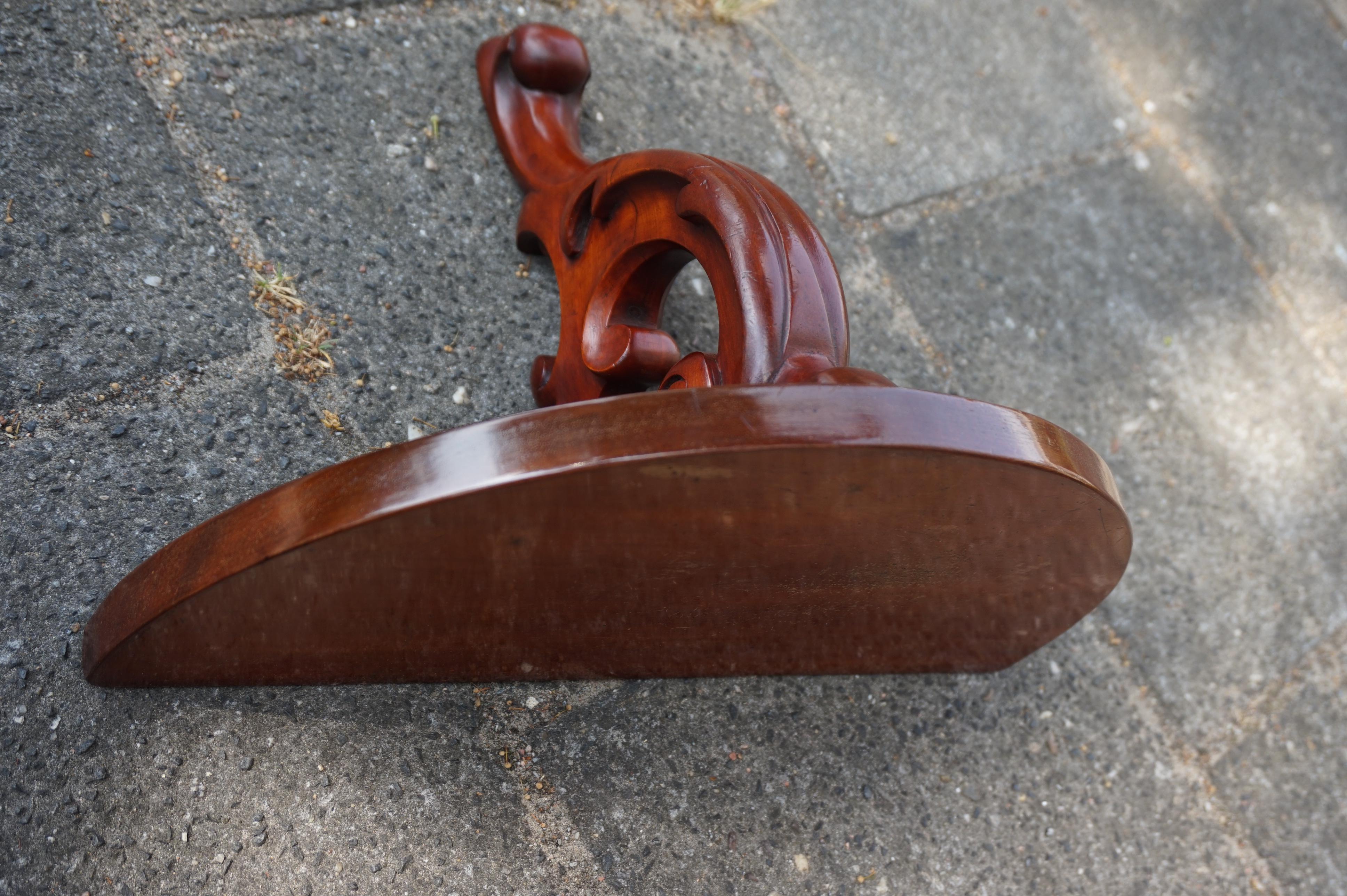 Late 19th Century Hand-Carved Solid Mahogany Victorian Era Wall Consol / Bracket 4