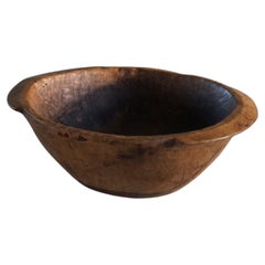 Late 19th Century Hand Carved Swedish Rustic Brutalist Wabi Sabi Bowl