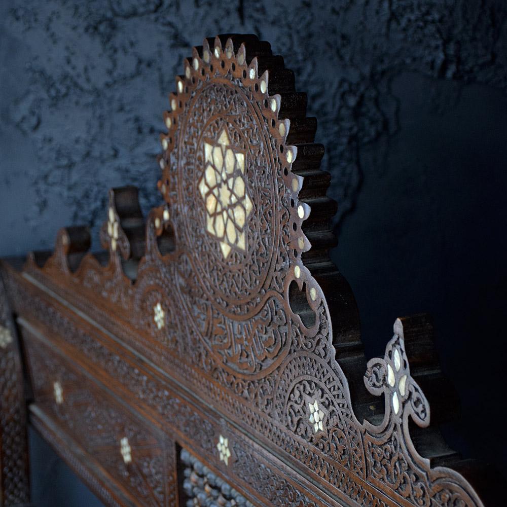 Late 19th Century Hand Carved Syrian Settee For Sale 1