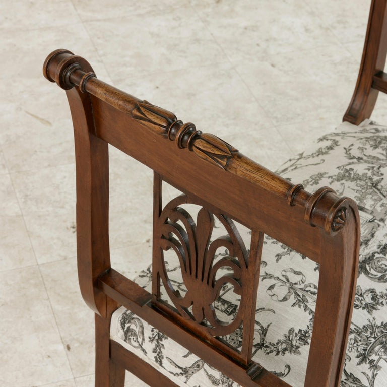 Late 19th Century Hand Carved Walnut French Directoire Banquette