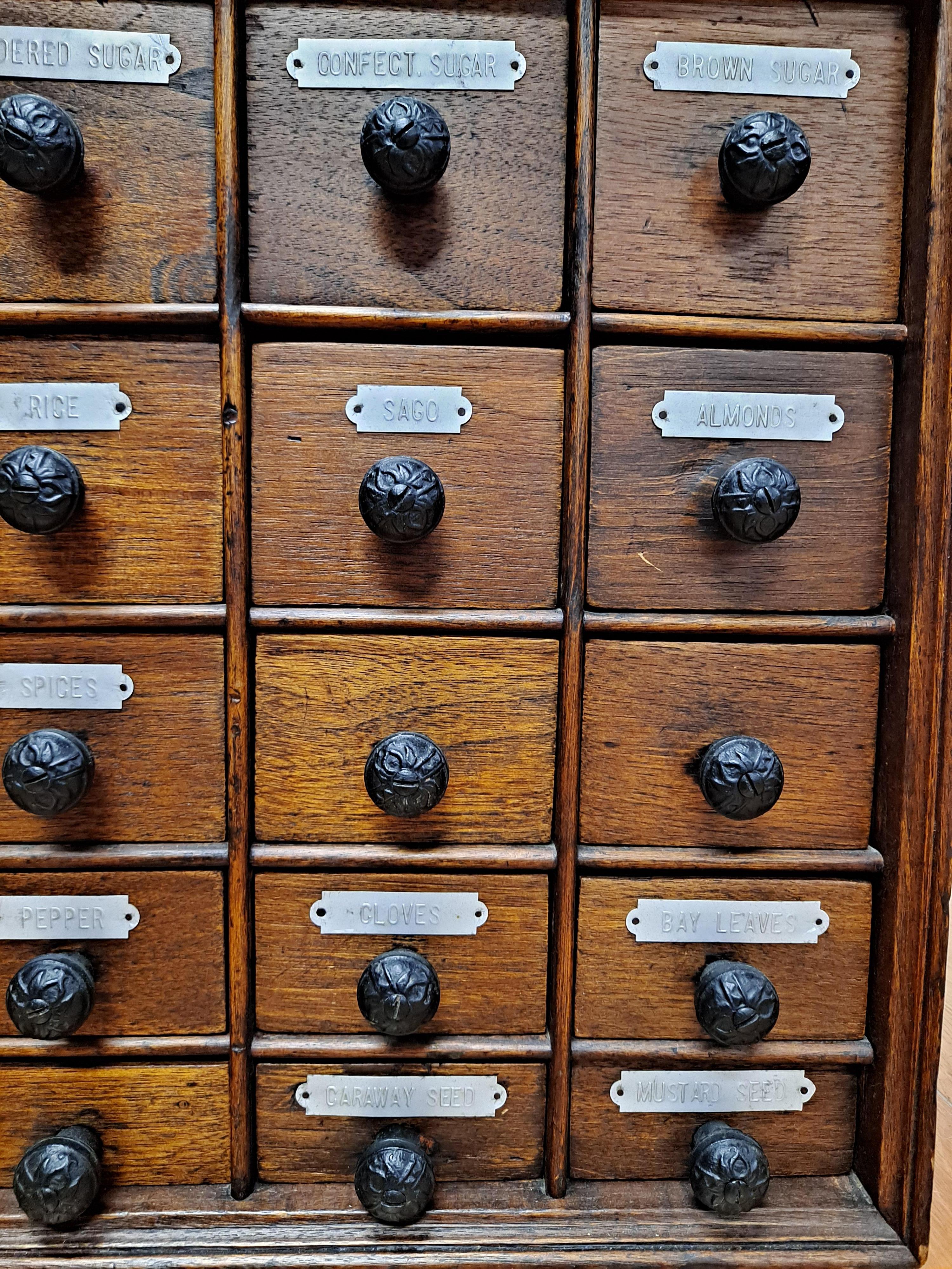 Late 19th Century Hand Carved Walnut Spice Cabinet For Sale 1