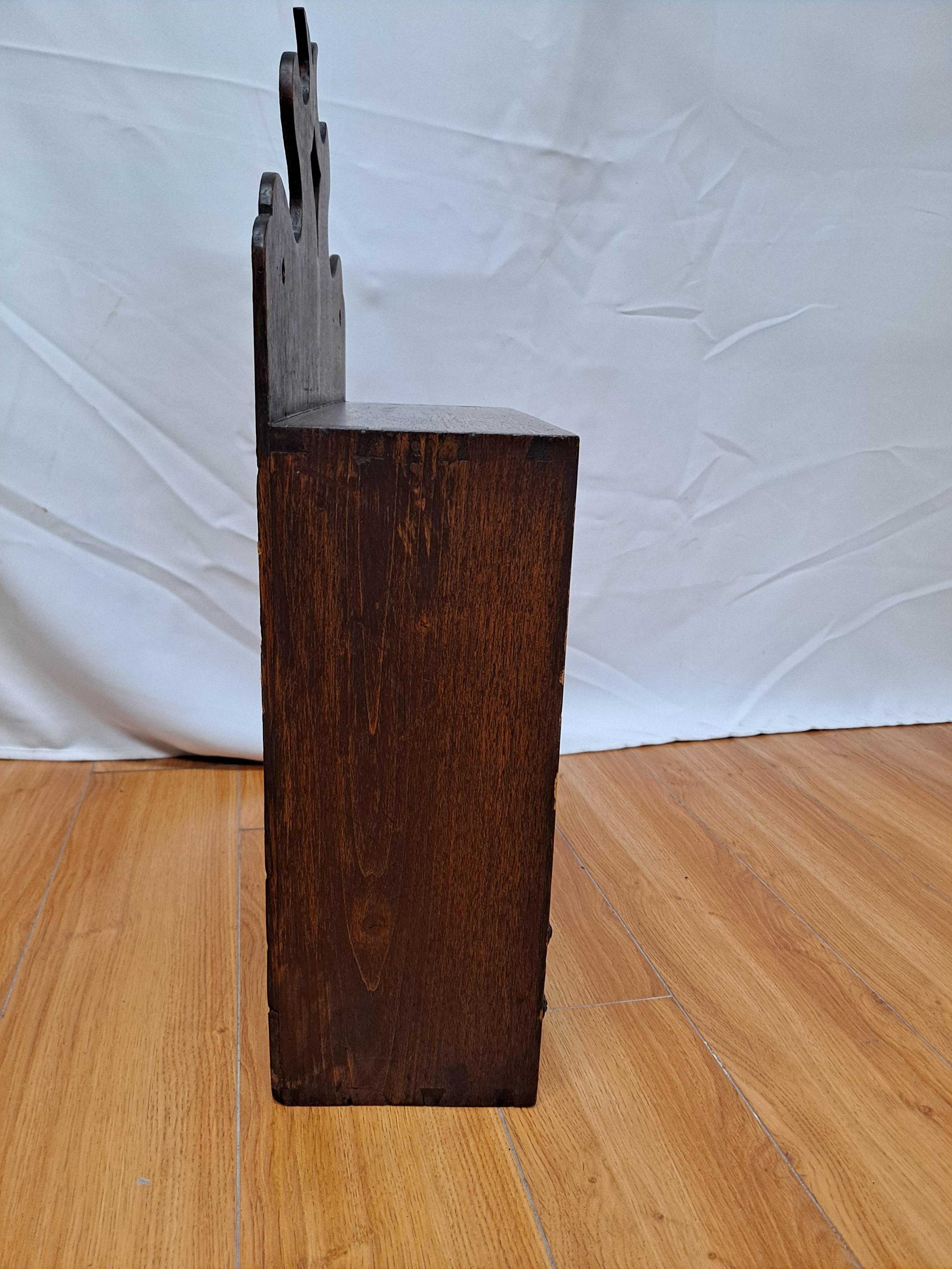 Late 19th Century Hand Carved Walnut Spice Cabinet For Sale 3