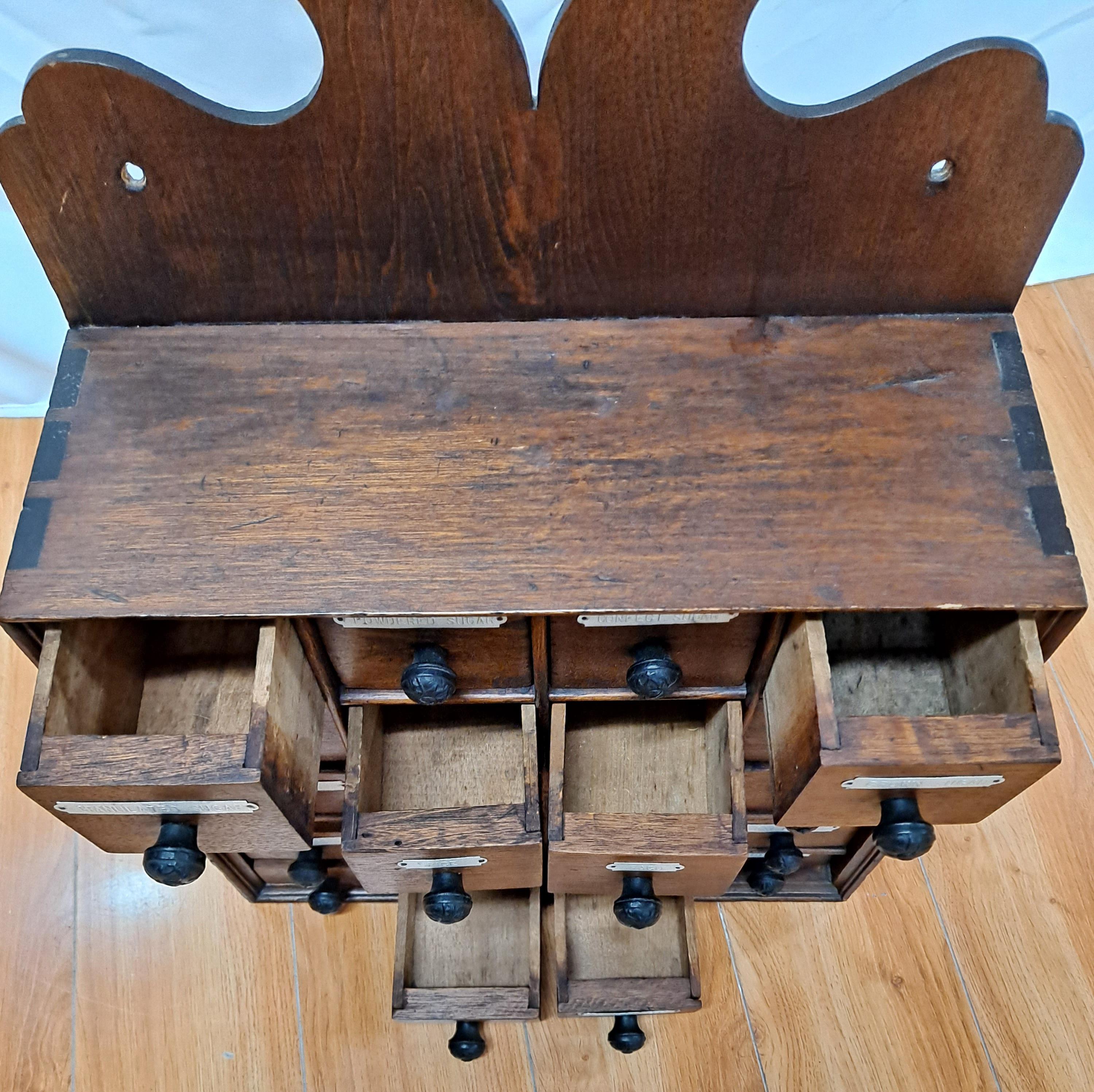 Late 19th Century Hand Carved Walnut Spice Cabinet For Sale 5