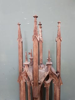 Late 19th Century Handcrafted Dutch Oak Gothic Style Tower Model