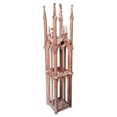 Late 19th Century Handcrafted Dutch Oak Gothic Style Tower Model