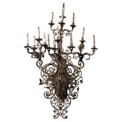 Late 19th Century Hand-Forged Gothic Wall-Mount Candelabra