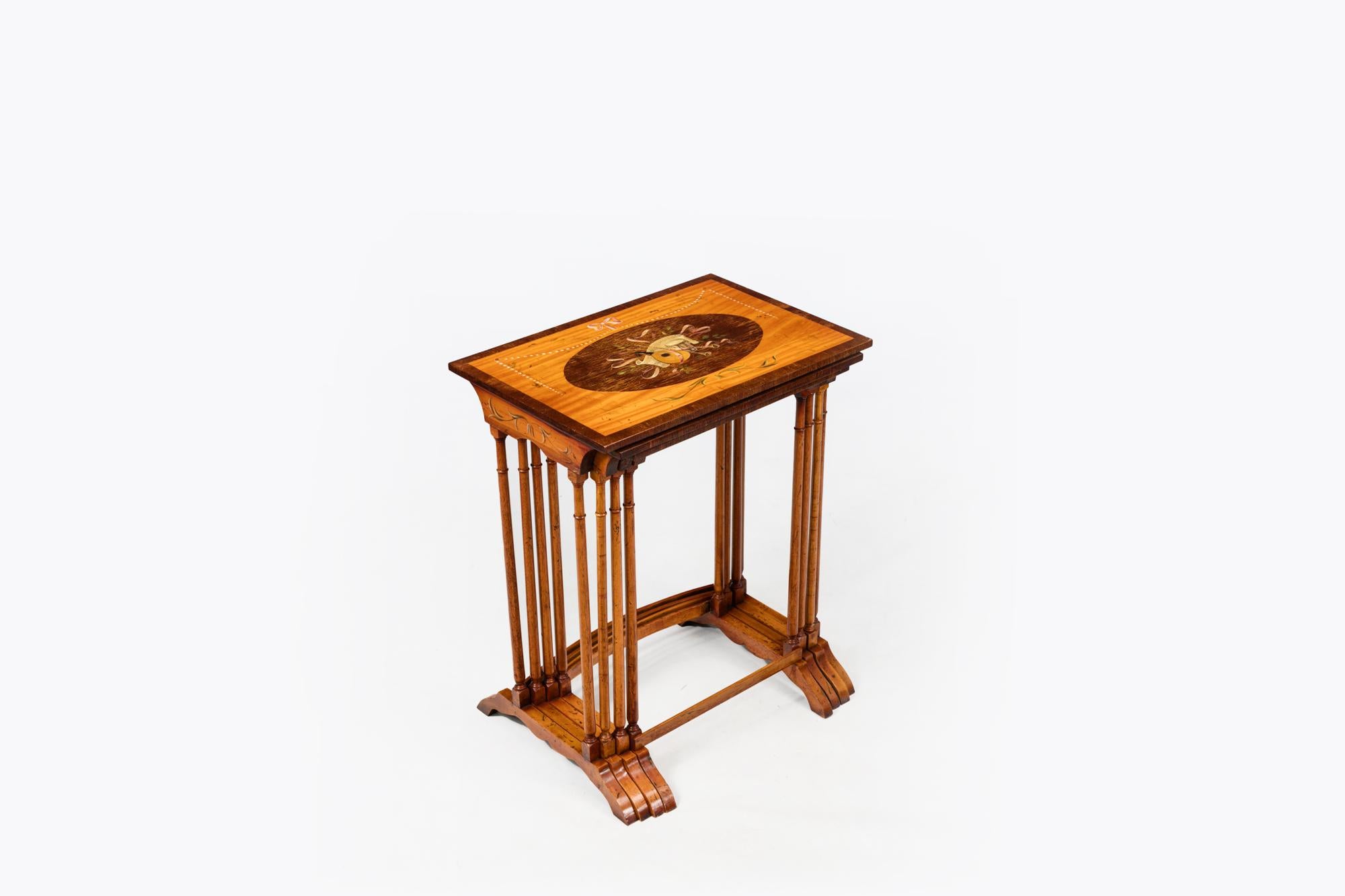 European Late 19th Century Hand Painted Nest of Tables For Sale