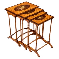 Antique Late 19th Century Hand Painted Nest of Tables