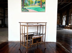 Late 19th Century Hand Painted Tiger Bamboo Side Table