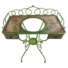 Late 19th Century Hand Painted Tole French Washstand with Basin