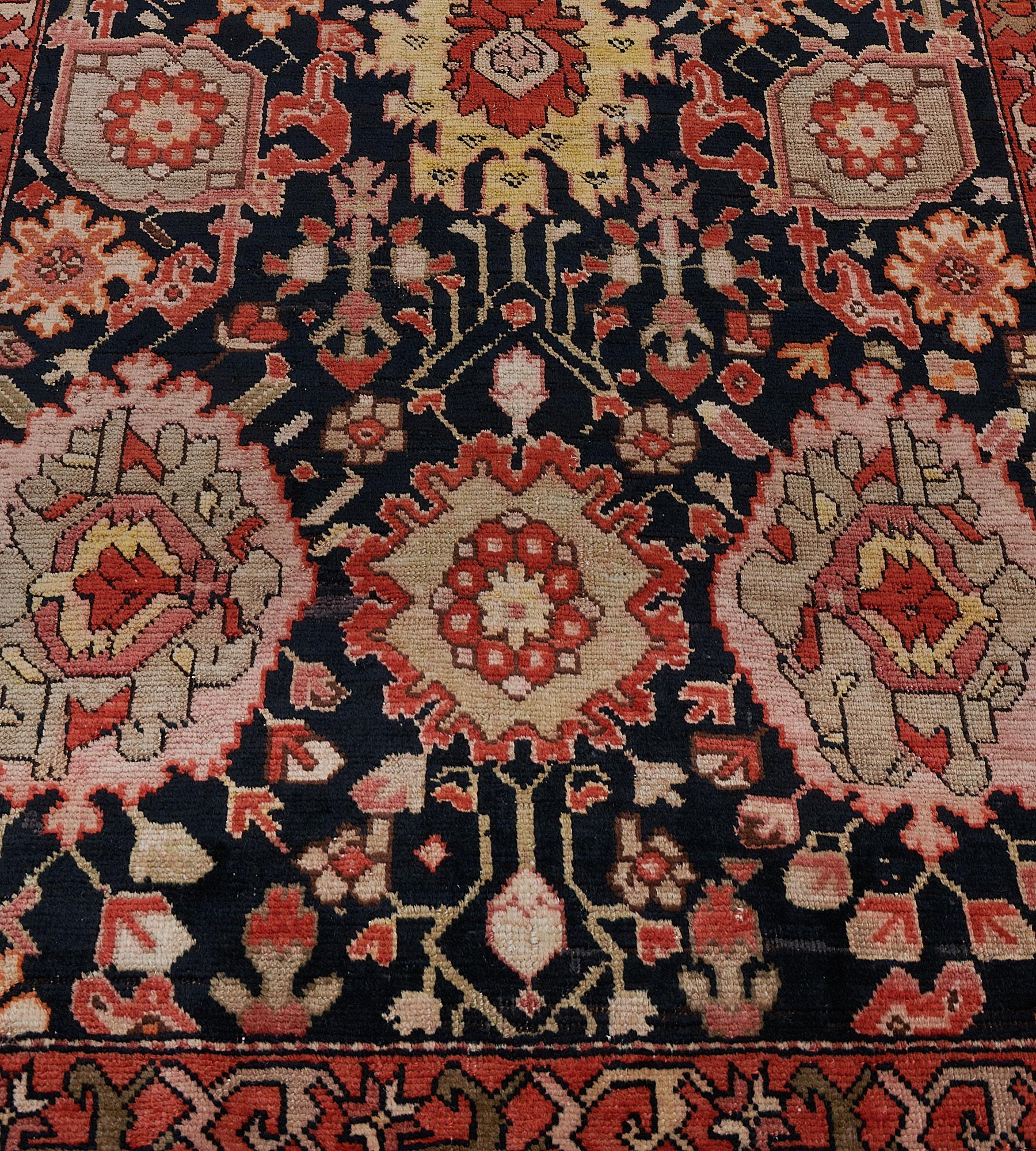 Hand-Knotted Late 19th Century Hand-Woven Antique Karabagh Runner For Sale