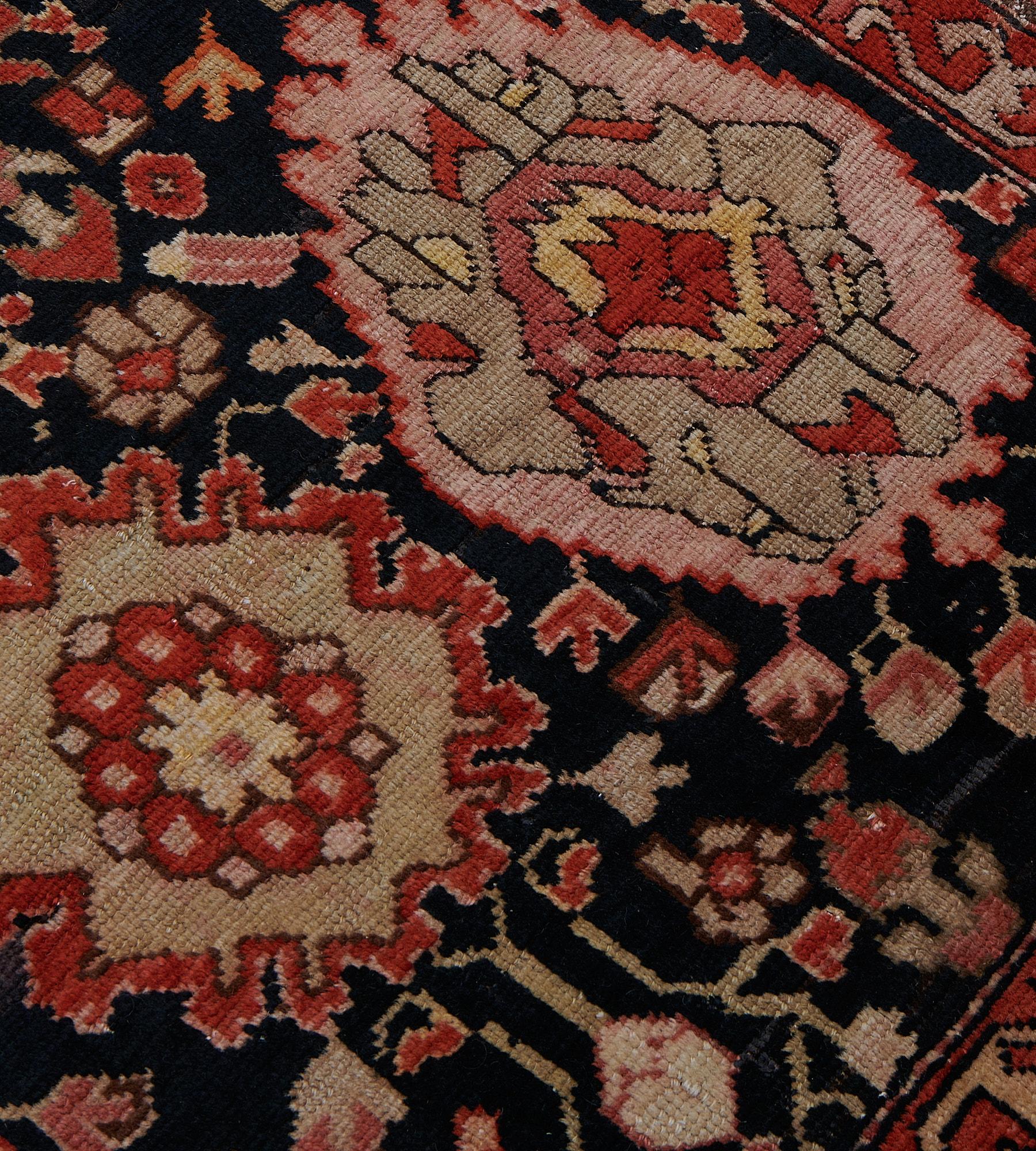 Wool Late 19th Century Hand-Woven Antique Karabagh Runner For Sale