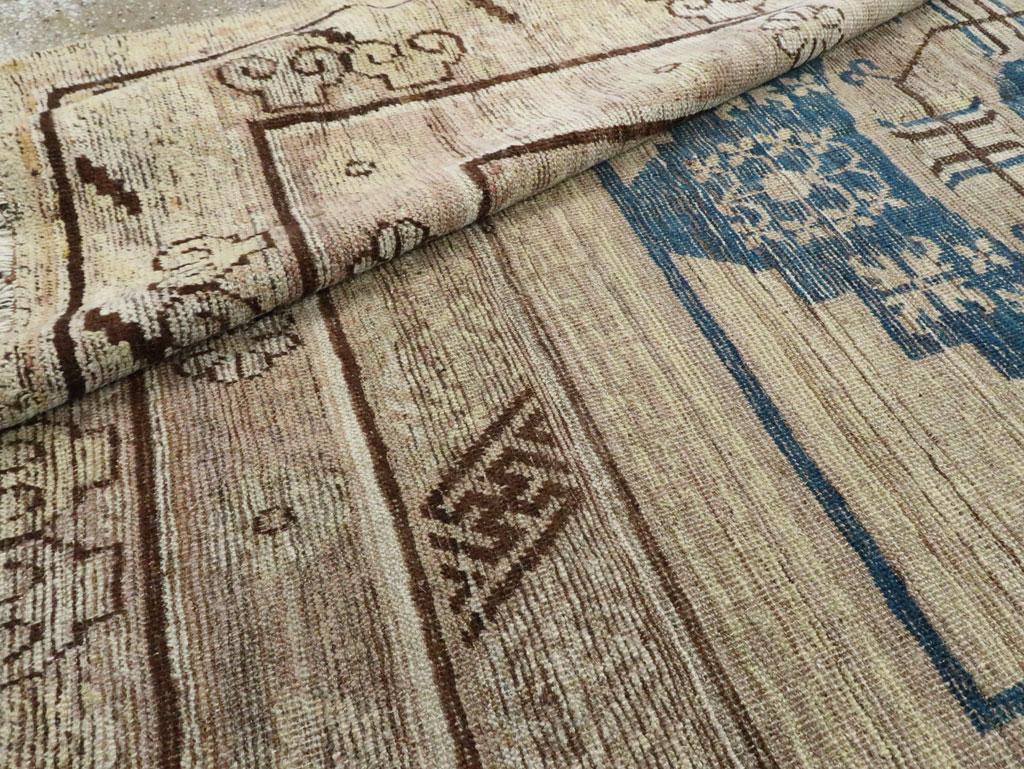 Late 19th Century Handmade East Turkestan Khotan Gallery Carpet For Sale 2