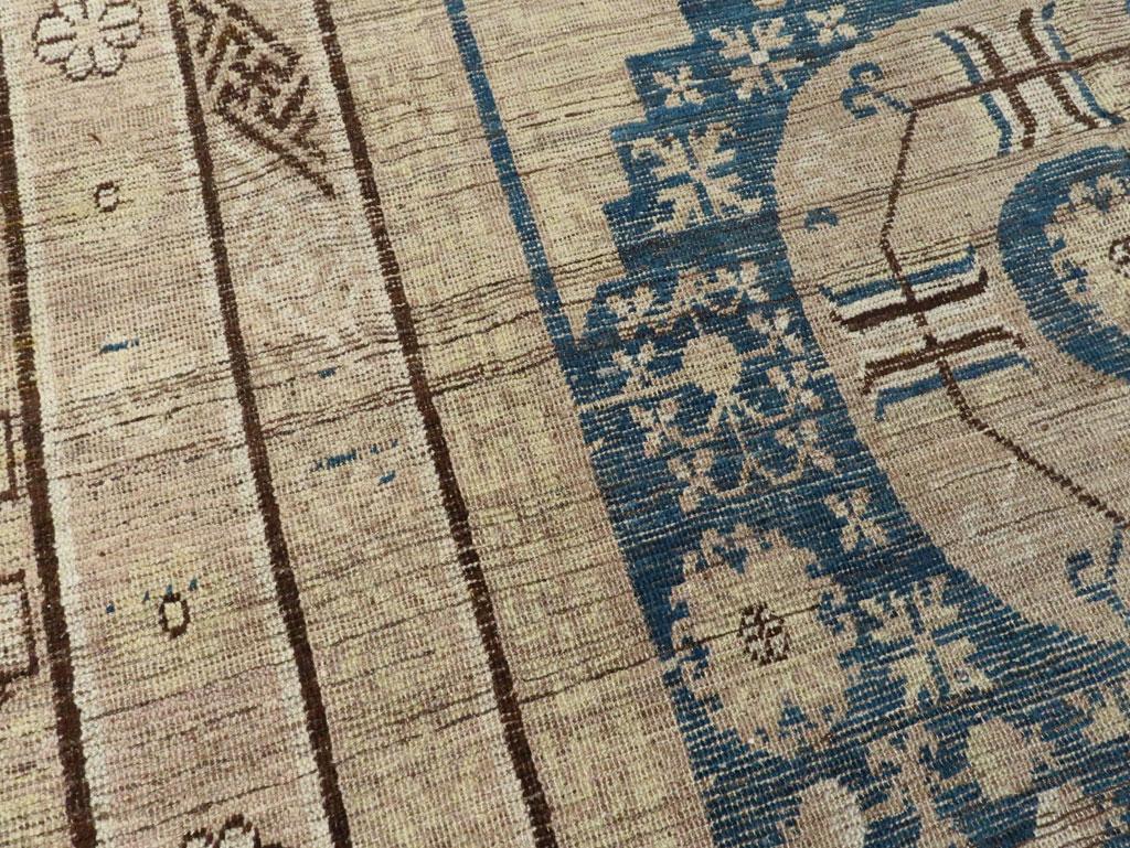 Hand-Knotted Late 19th Century Handmade East Turkestan Khotan Gallery Carpet For Sale
