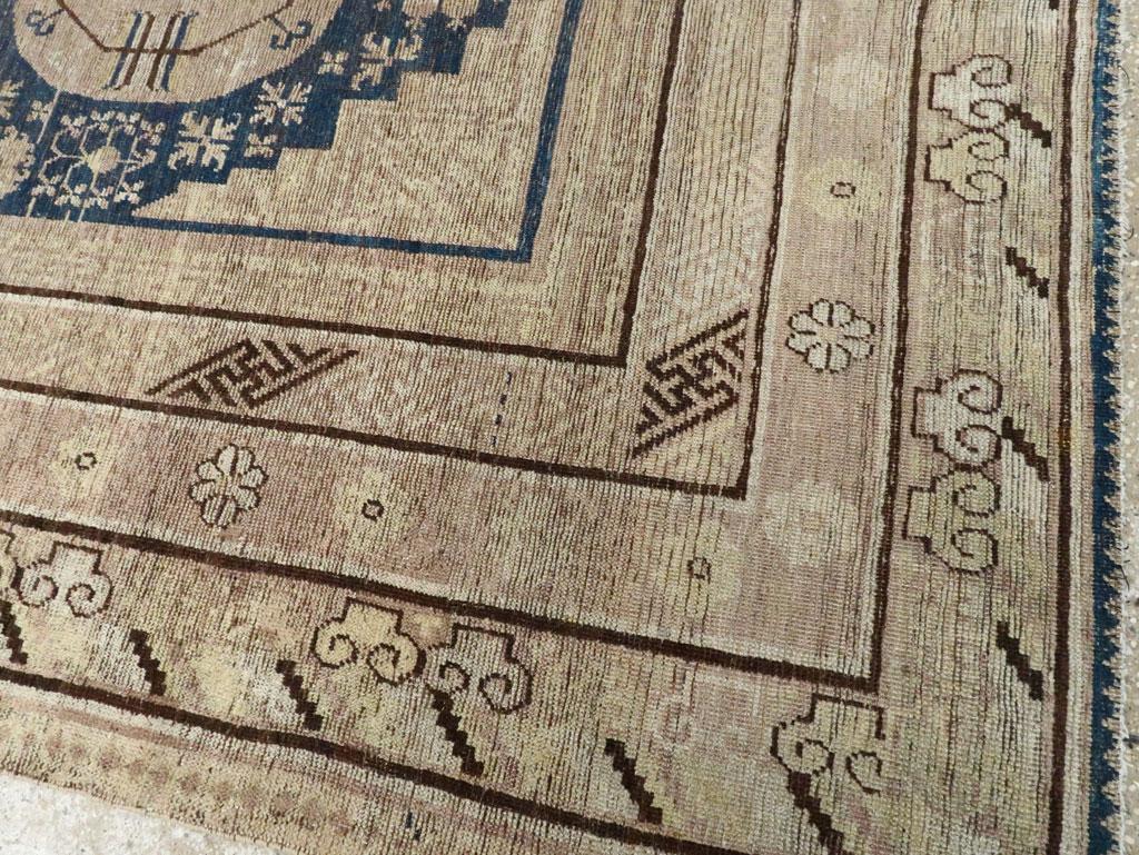 Late 19th Century Handmade East Turkestan Khotan Gallery Carpet For Sale 1
