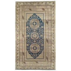 Antique Late 19th Century Handmade East Turkestan Khotan Gallery Carpet