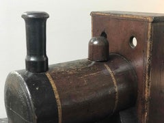 Late 19th Century Handmade Painted Wood Toy Train