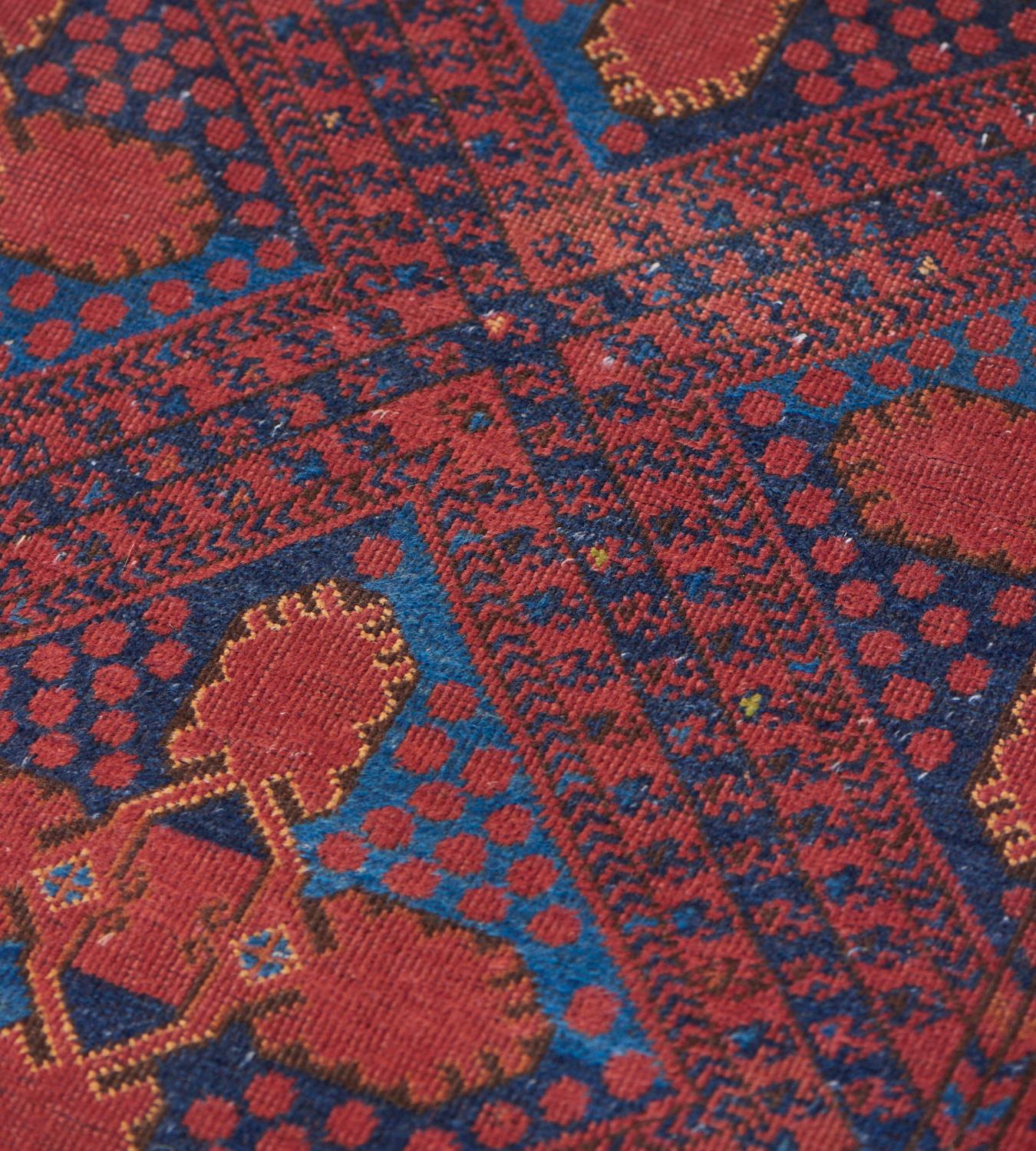 Wool Late 19th Century Handwoven Antique Bokhara Rug For Sale