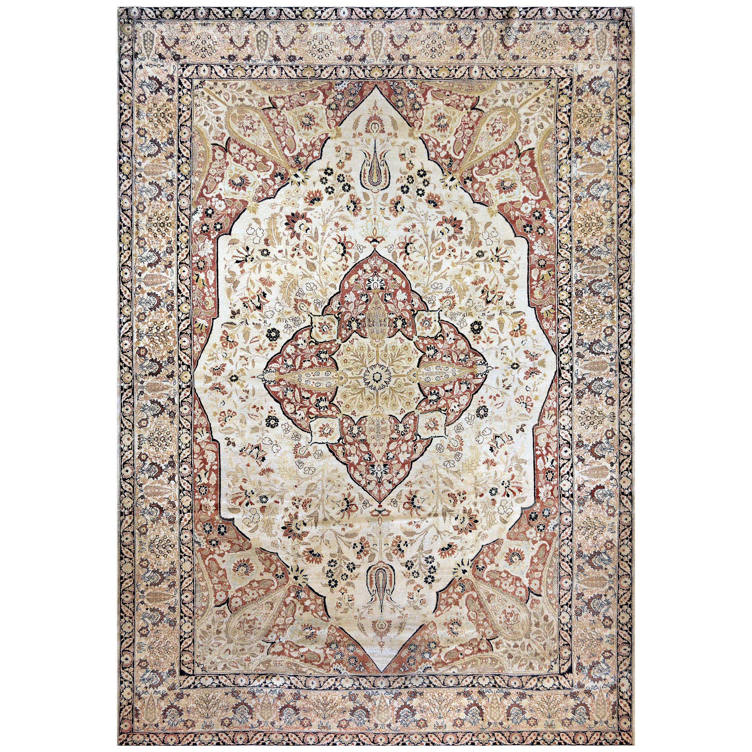 Late 19th Century Handwoven Tabriz Rug from North West Persia