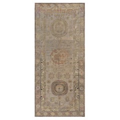 Handgewebter Khotan-Teppich aus Wolle aus Ostturkestan, spätes 19. Jahrhundert