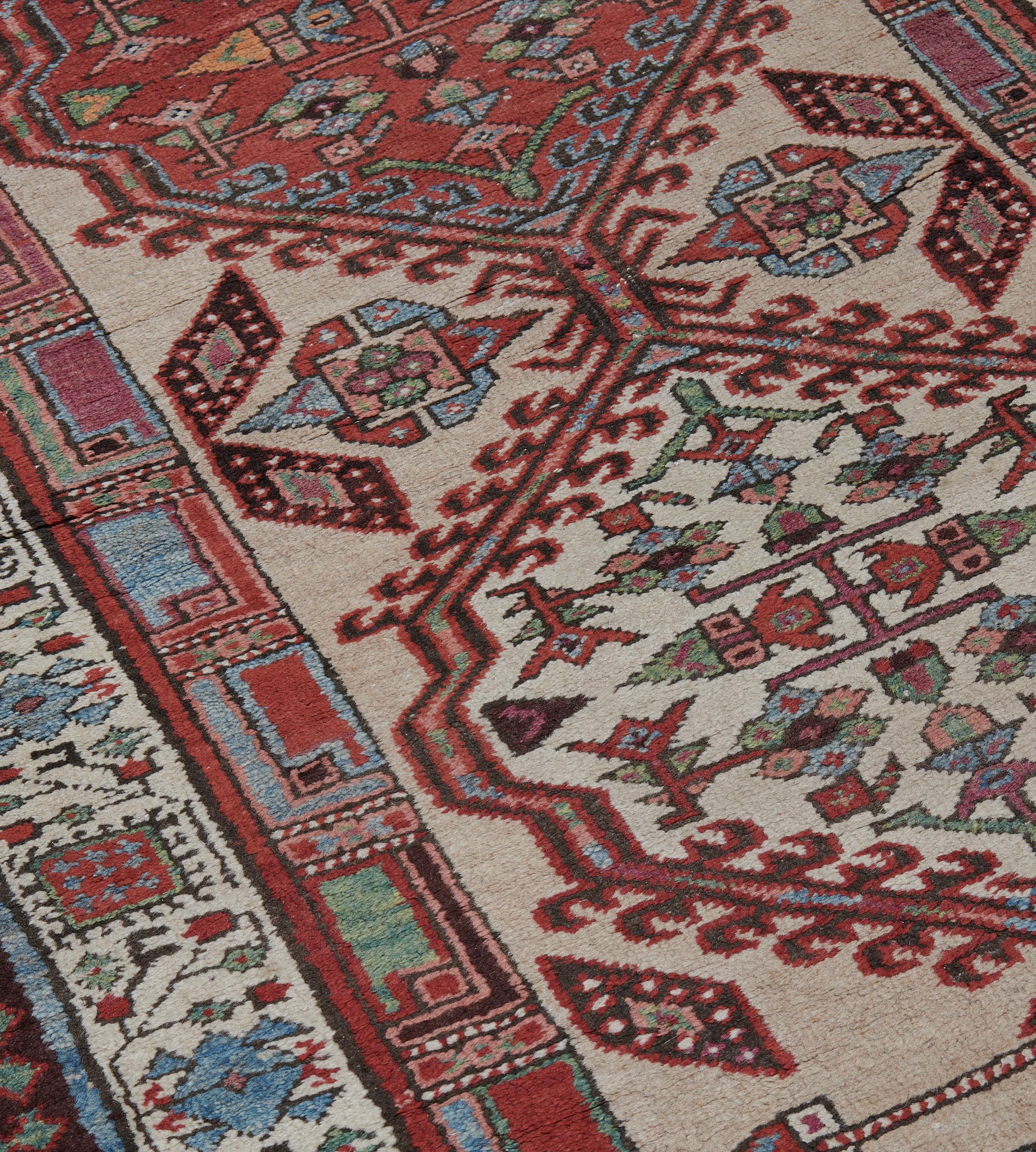 Hand-Woven Late 19th Century Handwoven Wool Persian Serab Runner For Sale
