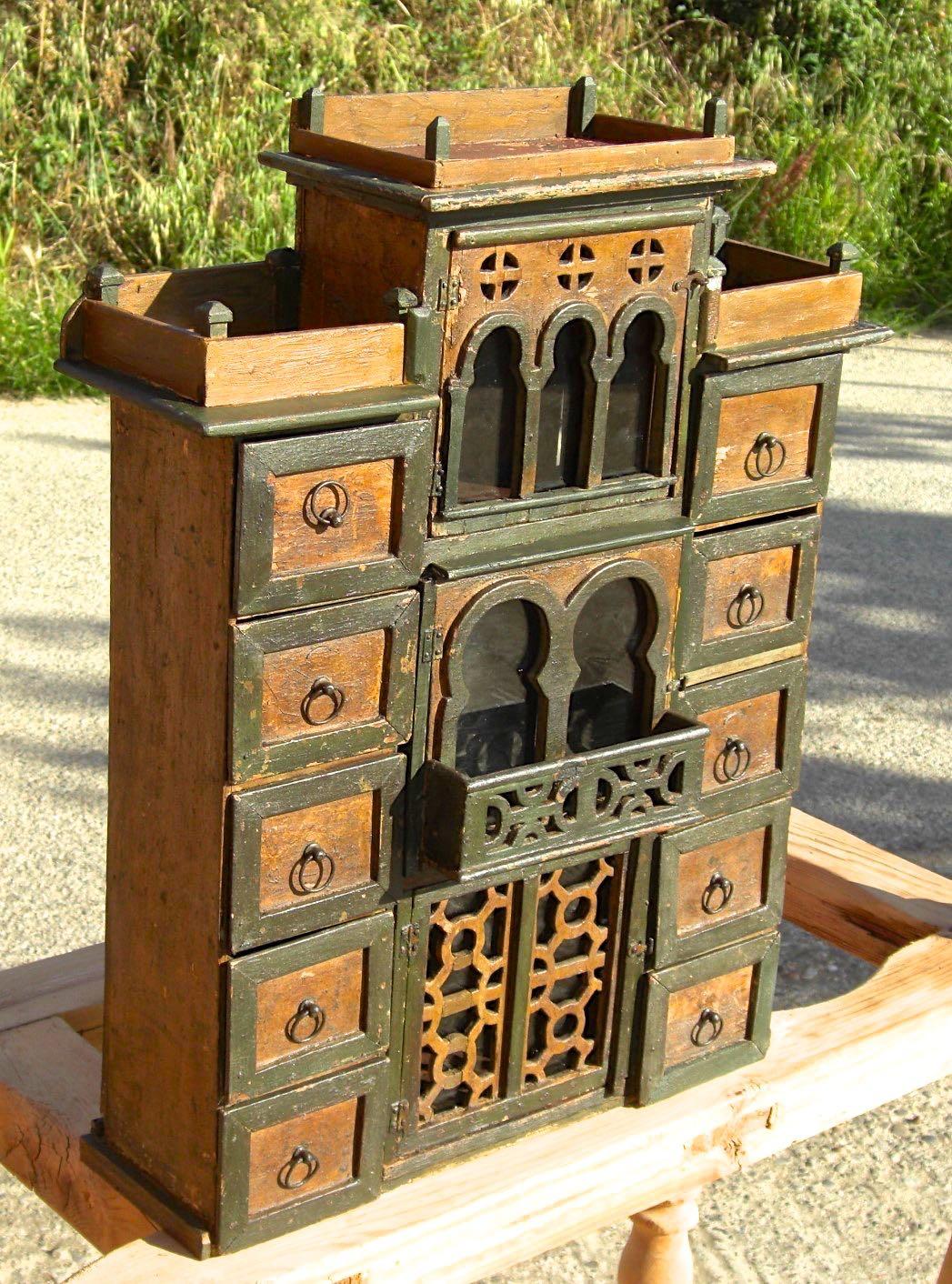 Spanish Late 19th Century Hanging Neo-Moorish Spice Cabinet from Andalusia, Spain