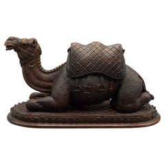 Late 19th Century Hardwood Recumbent Camel