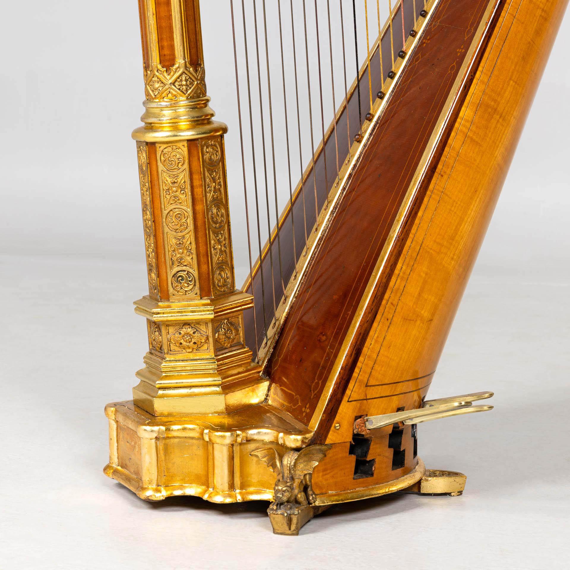 Harpe de la fin du 19e siècle par Sebastian Erard, instrument de musique de 1897 en vente 3
