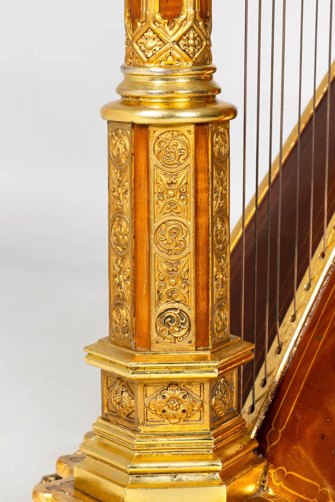 Harpe de la fin du 19e siècle par Sebastian Erard, instrument de musique de 1897 en vente 4
